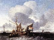 Ludolf Backhuysen Ships on the Zuiderzee before the Fort of Naarden